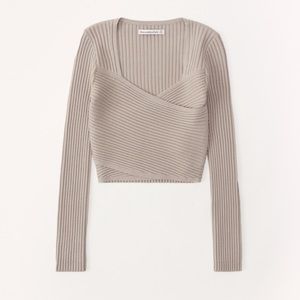 Abercrombie & Fitch LuxLoft Slim Wrap Sweater - Light Brown - Small